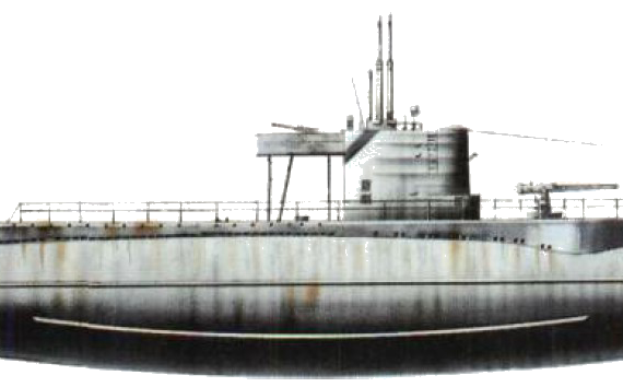 Подводная лодка USS S-Class [Submarine] - чертежи, габариты, рисунки